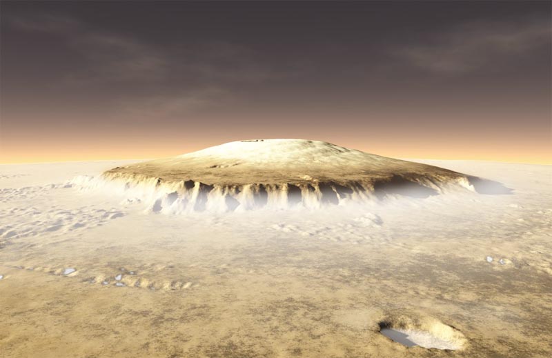 Марс. Олимп - самая высокая гора в солнечной системе